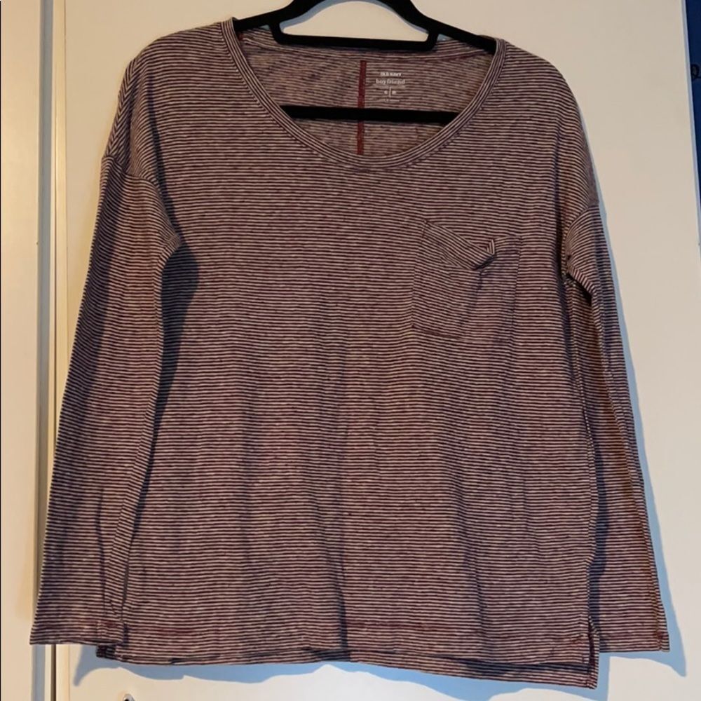 Old Navy striped boyfriend longsleeve top